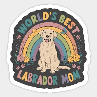 World's Best Labrador Mom Colorful Rainbow Floral Sticker